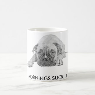 De Café Taza blanca con la imagen del perro del boxeador