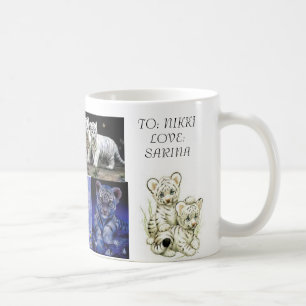 De Café taza blanca del tigre