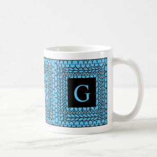 De Café Taza blanca KNIT PURL AZUL + Texto II