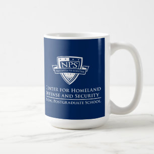 De Café Taza blanca y azul 15oz