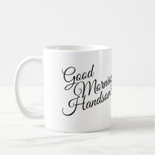 De Café Taza Buen Día Guapo Blanco y Negro