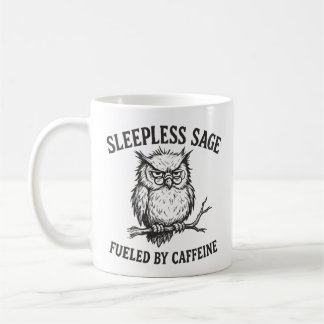 De Café Taza Búho Sabio Sin Sueño Impulsado Por Cafeína