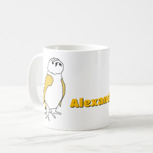 De Café Taza - Búhos con Alas Amarillas y Nombre