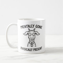 De Café Taza Cabra Divertida Mentalmente Ausente Físicamen