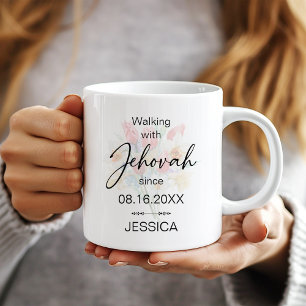De Café Taza Caminando con Jehová Desde Bautismo Floral