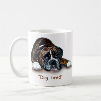 De Café Taza cansada del perro del boxeador