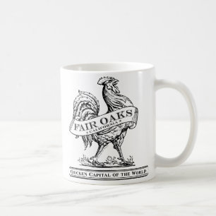 De Café Taza capital del pollo blanca/negro