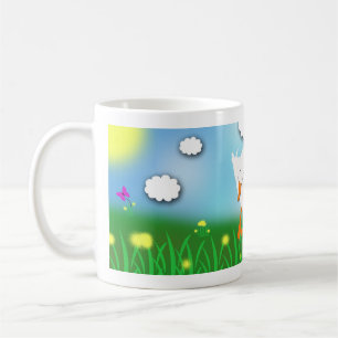 De Café Taza caprichosa del dibujo animado del pato tímid