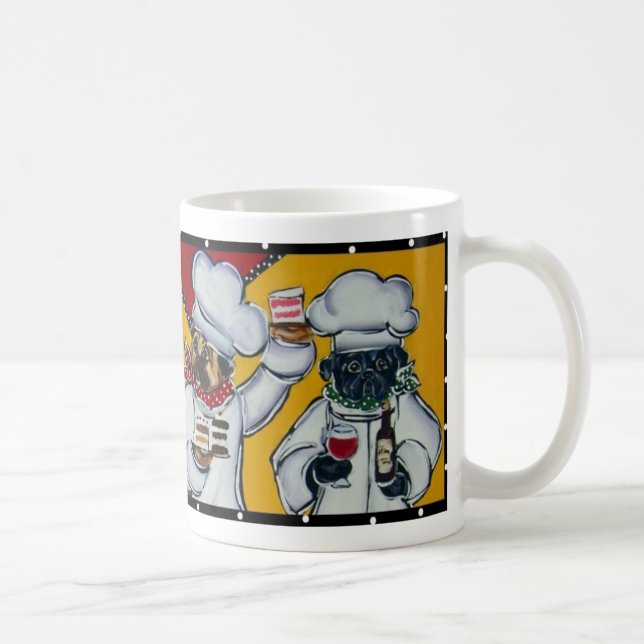 De Café Taza Chef Mascota Pug Cafe (Derecha)