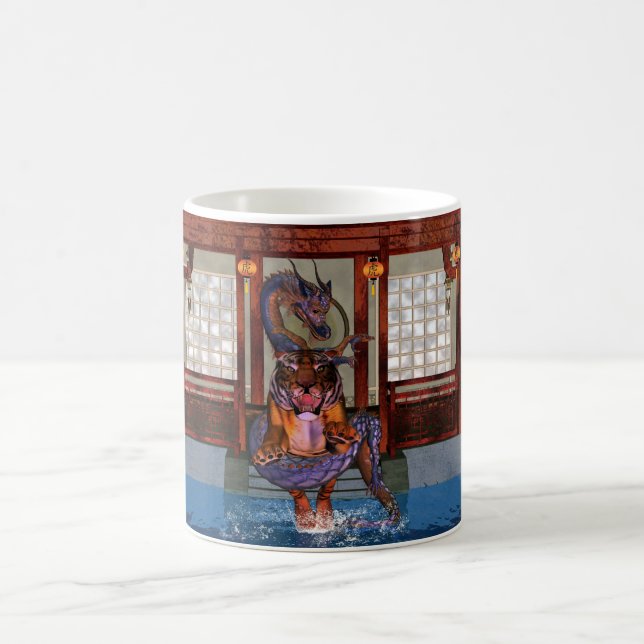 De Café Taza china del dragón y del tigre, año del tigre (Centro)