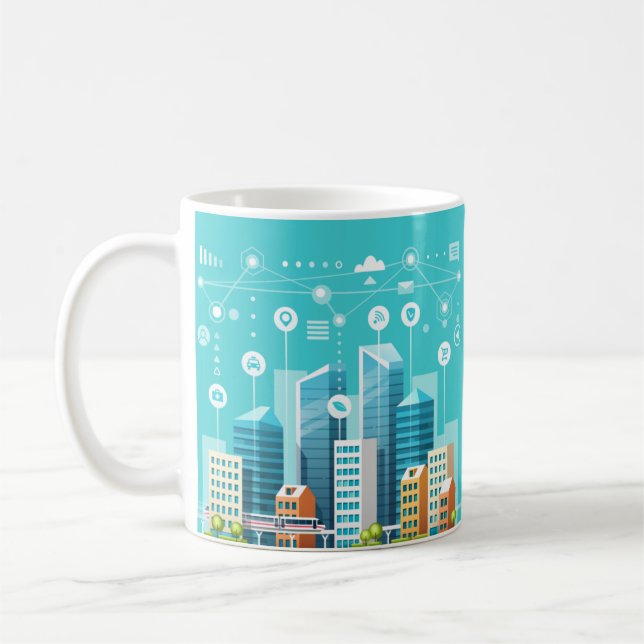 De Café Taza Ciudad Inteligente MUG (Izquierda)