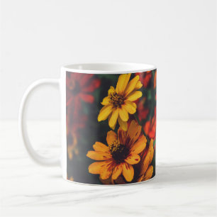 De Café Taza Clásica Amarillo Naranja Margarita Floral Bot