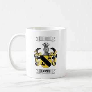 De Café Taza Clásica Apellido Lopez y Escudo