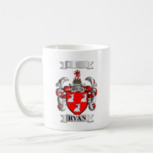 De Café Taza Clásica Apellido Ryan y Escudo