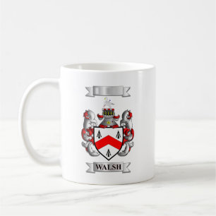 De Café Taza Clásica Apellido Walsh y Escudo