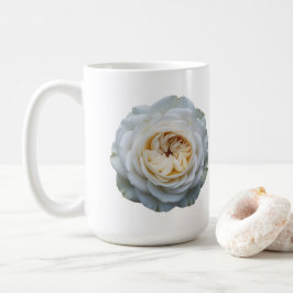 De Café Taza Clásica Blanca Rosa Blanca Impresionante
