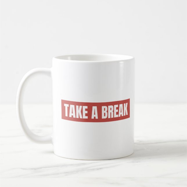 De Café Taza Clásica Bloque Rojo Take A Break (Izquierda)