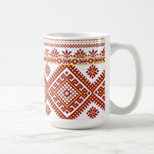 De Café Taza Clásica Bordado Ucraniano Cruz Rojo