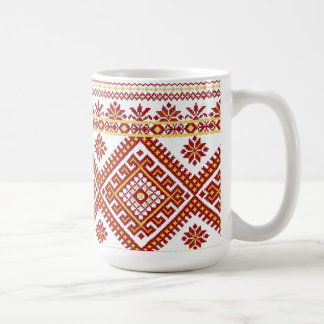 De Café Taza Clásica Bordado Ucraniano Cruz Rojo