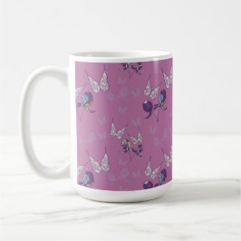 De Café Taza clásica Butterfly Joy (Púrpura)