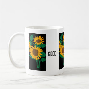 De Café Taza Clásica con Texto Buen Día y Flor Amarilla