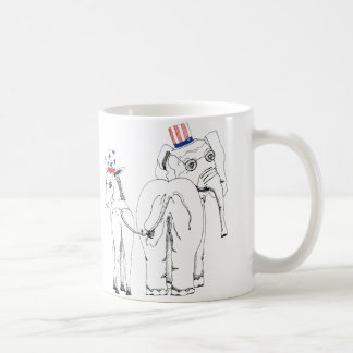 De Café Taza clásica del elefante y del burro