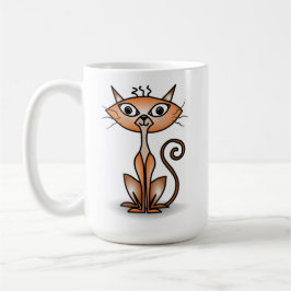 De Café Taza clásica del gato naranja loco
