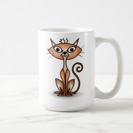De Café Taza clásica del gato naranja loco