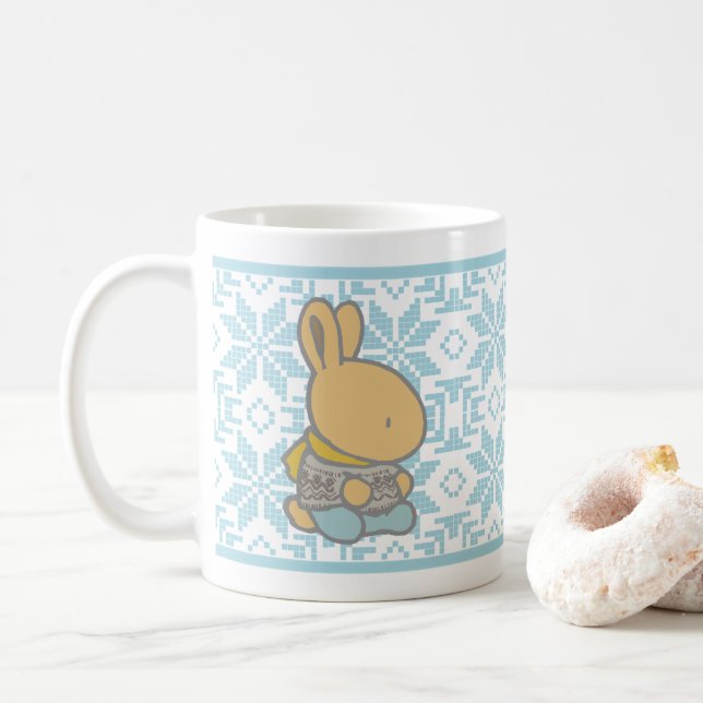 De Café Taza clásica del invierno del conejito dulce (Con donut)
