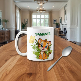 De Café Taza clásica personalizada Little Tiger & Butterfl