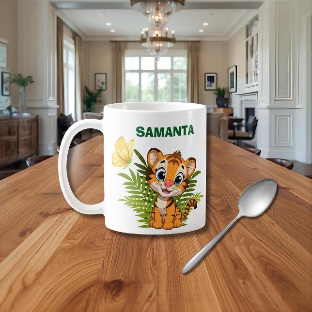 De Café Taza clásica personalizada Little Tiger & Butterfl (Subido por el creador)