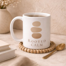 Taza clásica Rooted Calm Pebbles, 11 oz