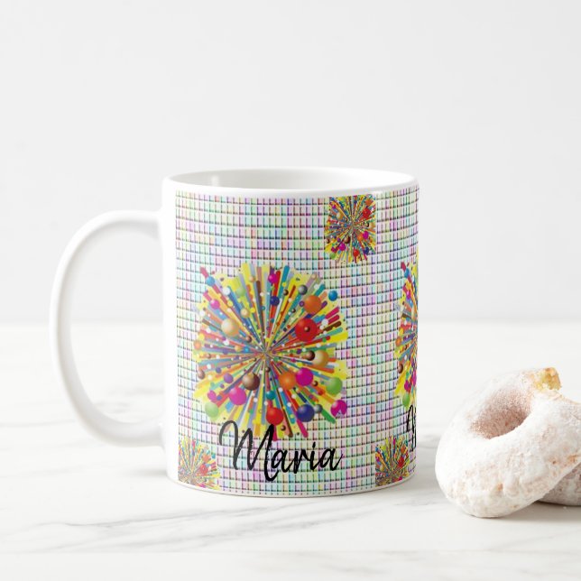 De Café Taza Colorida (Con donut)