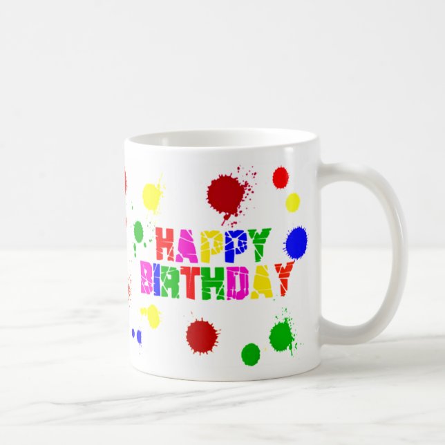 De Café taza colorida del cumpleaños (Derecha)