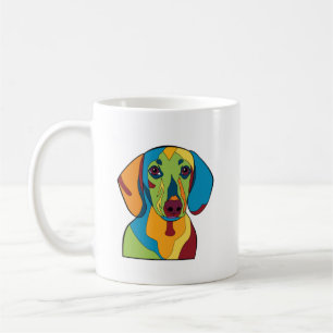 De Café Taza colorida del Dachshund