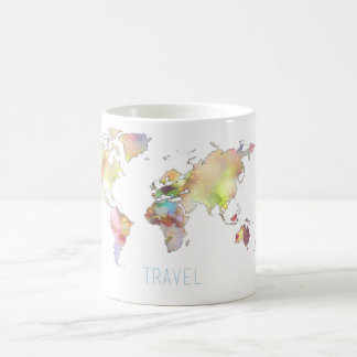 De Café Taza colorida del mapa del mundo del viaje