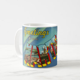 De Café Taza Colorida Vintage Hartford Connecticut