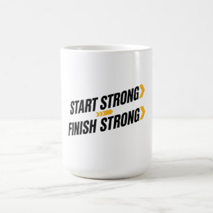 De Café Taza Comienza Fuerte Termina Fuerte
