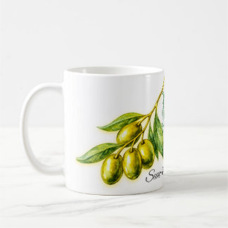 De Café Taza con aceitunas