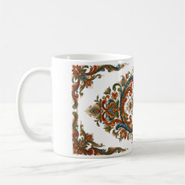 De Café Taza con arte floral estilo rosemaling noruego orn