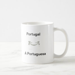 De Café Taza con bandera portuguesa y nombre del himno nac