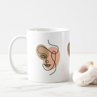 De Café Taza con cara en colores tierra orgánicos