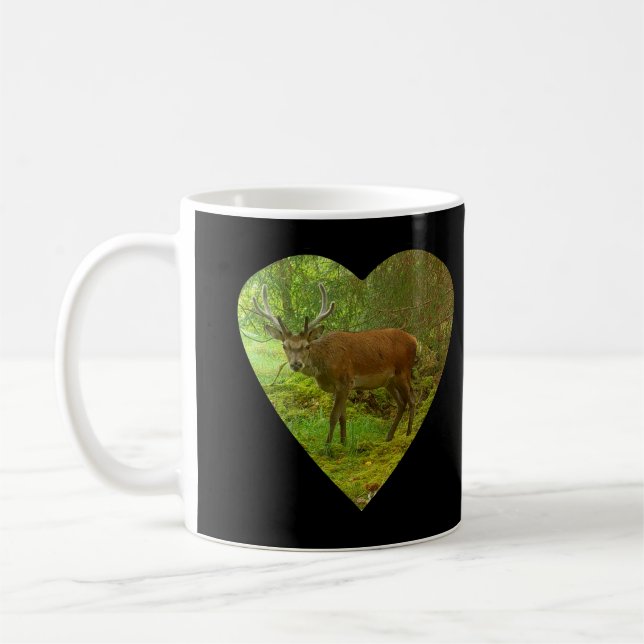 De Café Taza con Ciervo Rojo Cauteloso (Izquierda)