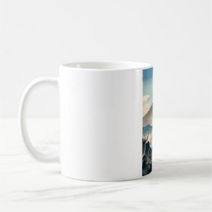 De Café Taza con diseño vintage del Monte Fuji del artista