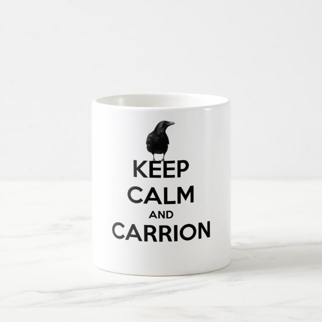 De Café taza con el cuervo del poe (Centro)