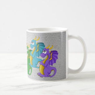 De Café Taza con el dibujo animado del dragón