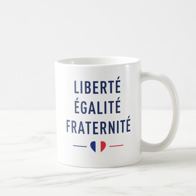 De Café Taza con el lema francés Liberté Égalité Fraternit (Derecha)