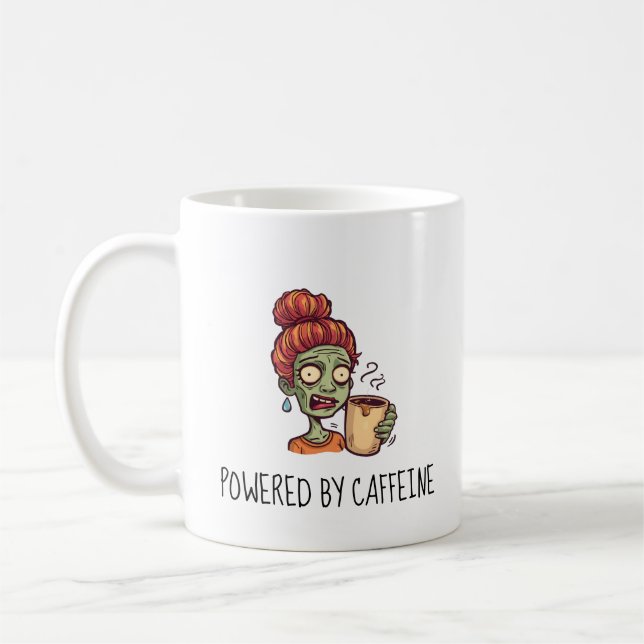 De Café Taza con el lema 'Funciona con cafeína' (Izquierda)