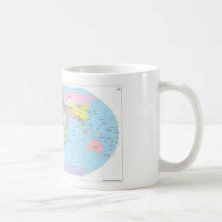 De Café Taza con el mapa del mundo