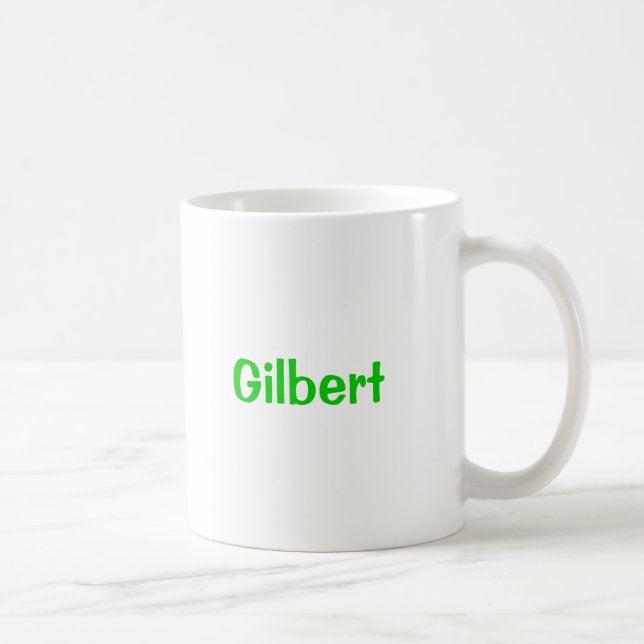 De Café Taza con el nombre Gilbert texto verde (Derecha)